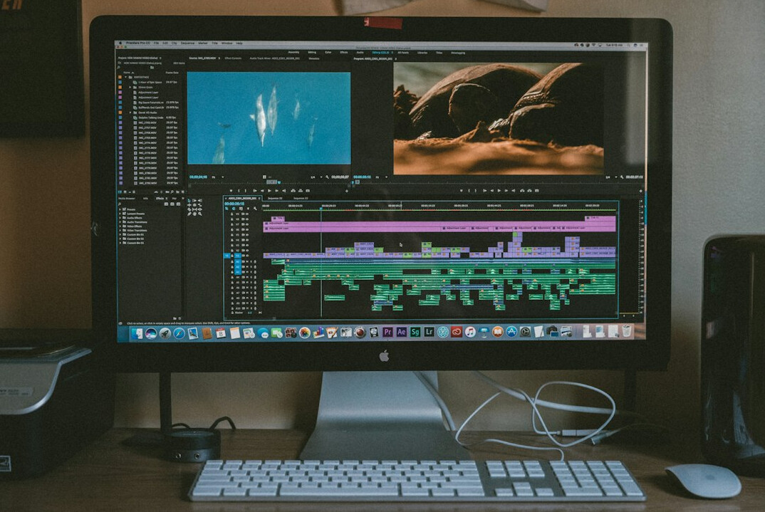 professional video editor at work