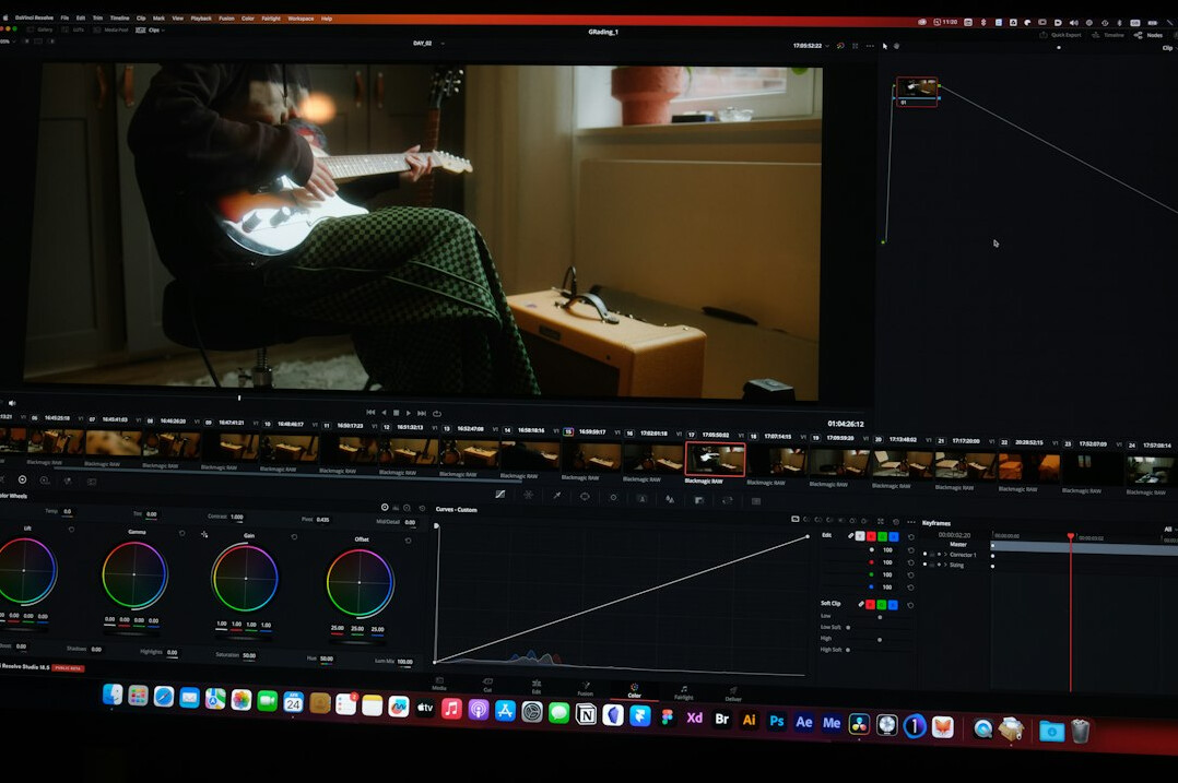 video editor working on timeline
