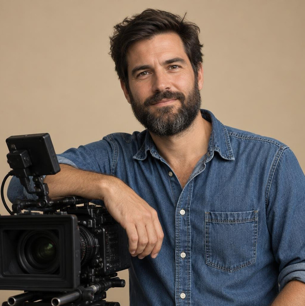 Studio portrait of a Swiss cinematographer